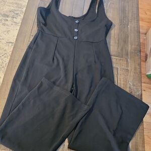 Elegant Black Button-Front Jumpsuit